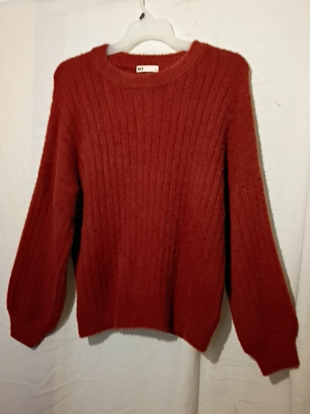 Cable Knit Ribbed Crewneck Oversized Sweater Burnt Orange XL NWOT